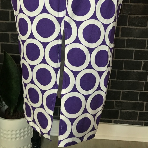 Mock Neck Slit Back Polka Dot Dress - Picture 7 of 12
